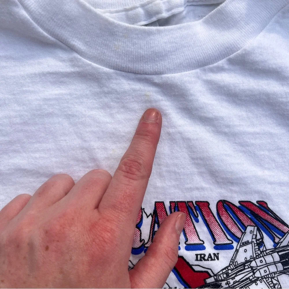 Vintage 90s Desert Storm Army Military Single Stitch T-shirt Size XL Americana - Picture 3 of 6